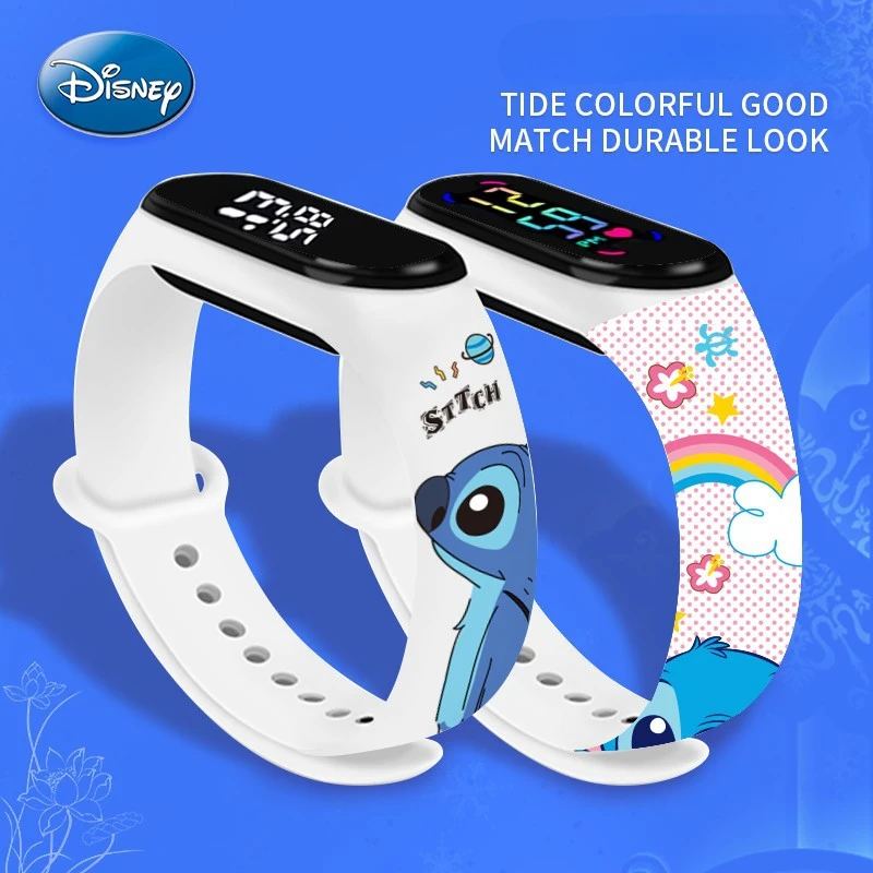 

Disney Steedy LED Electronic Watch Cartoon Print Wrist Strap for Xiaomi Bracelet Silicone Waterproof Sweatproof Watch Strap