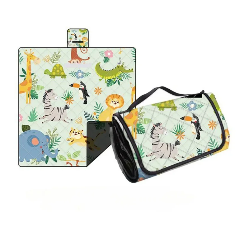 Портативный Водонепроницаемый Коврик Для Пикника Мультяшный Полиэстер Кемпинг