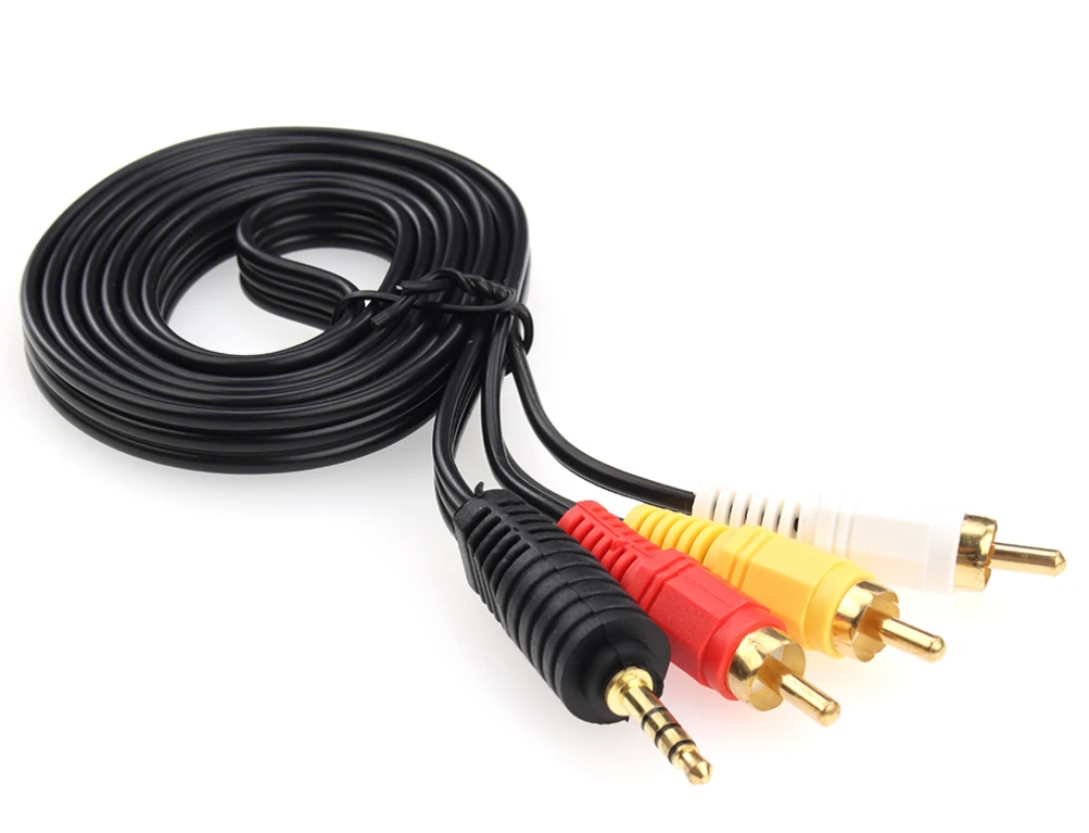 

1,5 м 3,5 мм разъем штекер к 3 RCA адаптер Аудио Видео AV кабель провод шнур