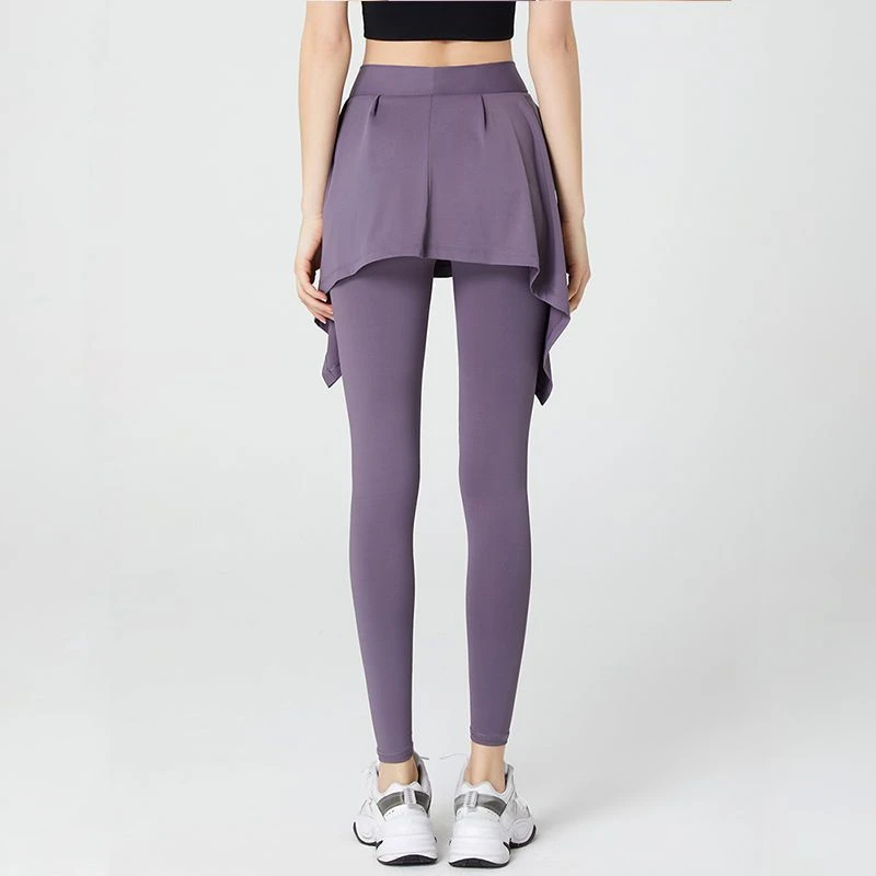 Yoga Sports Leggings High Waist Fake Two Pieces Lace Up Bow Knot Culottes Quick-drying Hip-lifting Running Fitness Pants Autumn