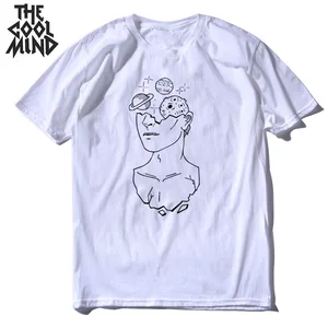 COOLMIND 100% хлопковая крутая Мужская футболка с принтом Повседневная мужская футболка с коротким рукавом мужская летняя свободная футболка мужские футболки