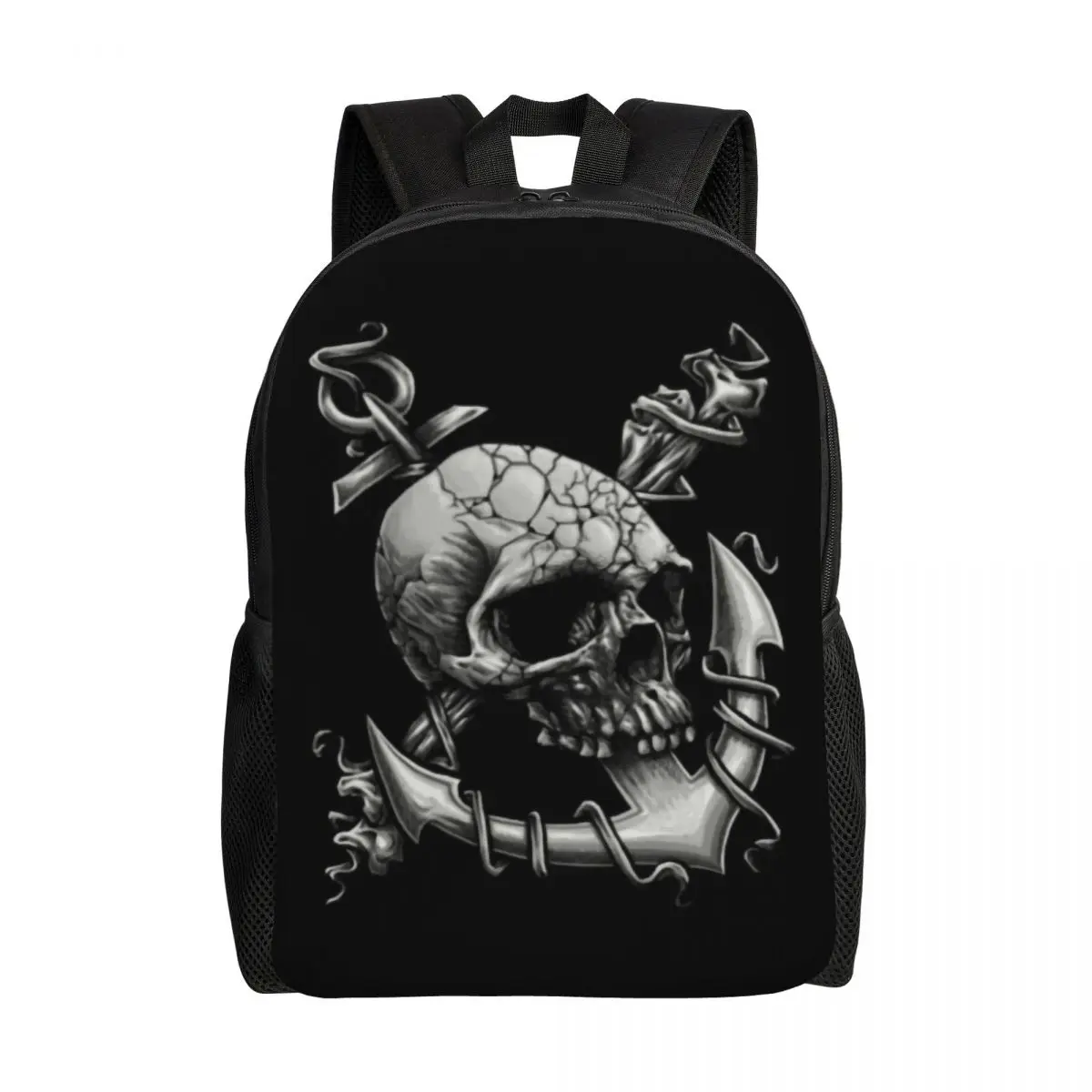 

Дорожный рюкзак с морским флотом и якорем для женщин и мужчин, школьный рюкзак для компьютера, сумка для книг со смертельным морем, черепом, искусства, студенческие рюкзаки для колледжа