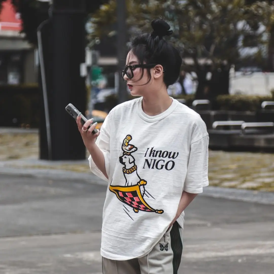 

2022 HUMAN MADE Flying Carpet Duck Hound Print Crew Neck T-Shirt Loose Couple Short Sleeves T-Shirt TX519