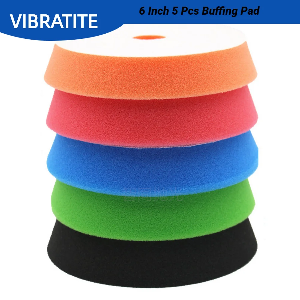 5Pcs 6 Inch Sponge Compound Buffing Polishing Pad for DA / R