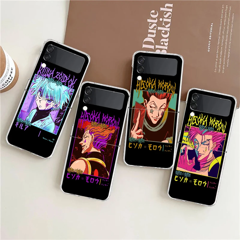 

Anime Hunter X Hunter Killua ZFlip4 ZFlip3 Phone Case For Samsung Z Flip 3 Transparent Hard Shell Z Flip 4 Galaxy Cover Folding