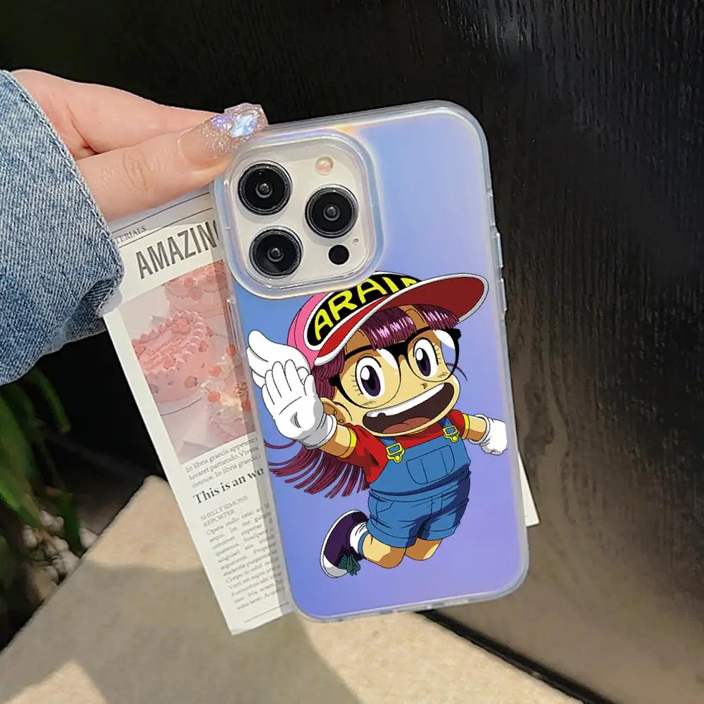 Фото Чехол для телефона Dr Slump Arale Anime с лазерным градиентом для iPhone 17 Pro Max 16 15 14 13 12 11 Pro Max 17Air, ударопрочный защитный чехол. №3