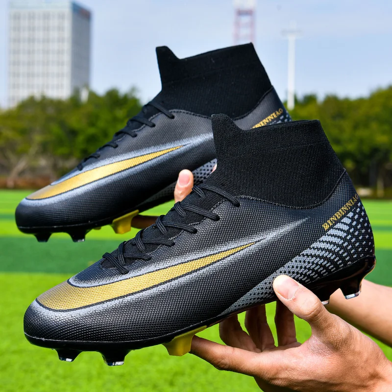 BINBINNIAO Men Professional Football Boots TF AG Kids Boys Soccer Shoes Cleats Sport Sneakers size 35-45
