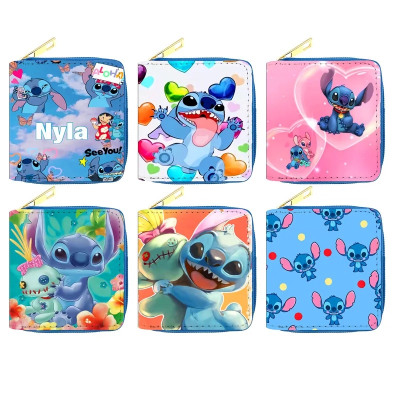 

Lilo & Stitch Disney Anime Coin Purse Cartoon Cute Stitch PU Key Coin Storage Bag Children Wallet Mini Clutch Gifts for Kids