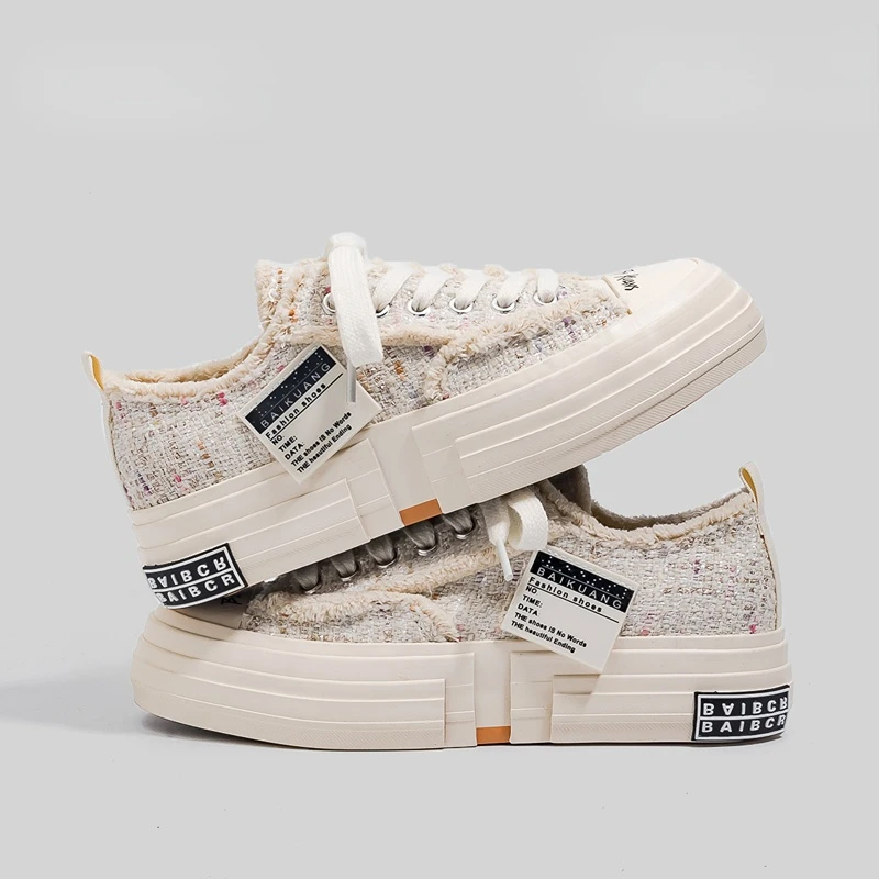 New Girl's Sneakers Low Top Lace Up Pink Canvas Women Shoes Thick Sole 35-40 Black Casual Shoes Nice Quality