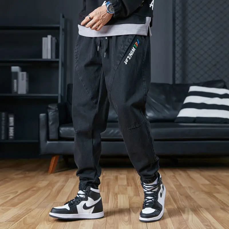 

2022 New Spring Autumn Cargo Pants Men Jeans Baggy Male Full Length Men's Trousers 8XL Stretch Jean Homme Y813