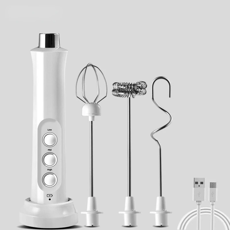 

3 In 1 Portable Rechargeable Electric Milk Frother Foam Maker Handheld Foamer High Speeds Drink Mixer Coffee Frothing Wand