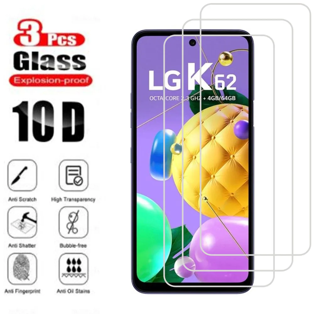 Фото Защитное стекло для LG K22 K22 + Plus K31 K41S K42 K51 K51S K52 K61 K62 K71 K8X K92 5G Q51 Q52, защитная пленка для экрана из закаленного стекла, 3 шт. №1