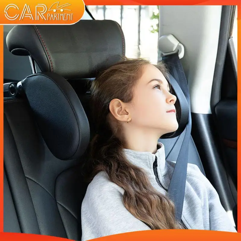 

Поддержка подголовника, кожаная, приятная для кожи Подушка для сна, регулируемая Автомобильная пряжка, дизайн, удобная дорожная защита шеи из пены с эффектом памяти