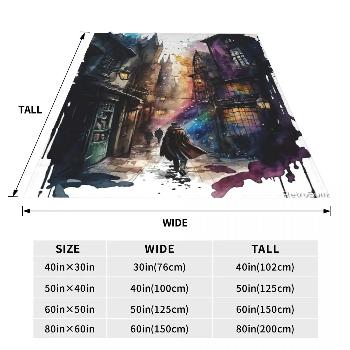 Волшебник мир аллея акварельное одеяло покрывало на кровать плотные покрывала