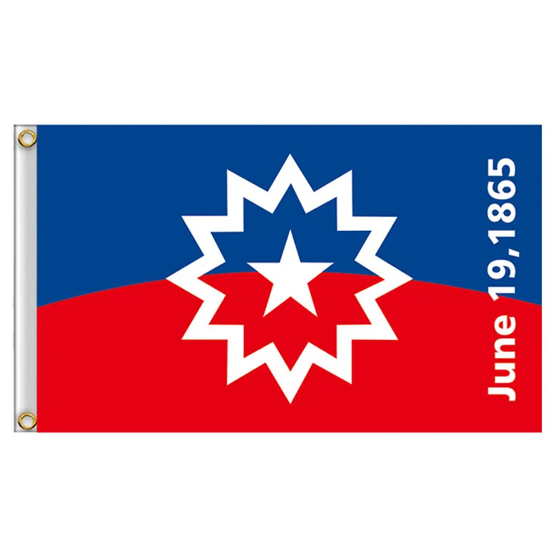 

5' x 3' Juneteeth Flag Banner Polyester with Brass Grommets 150cm x 90cm