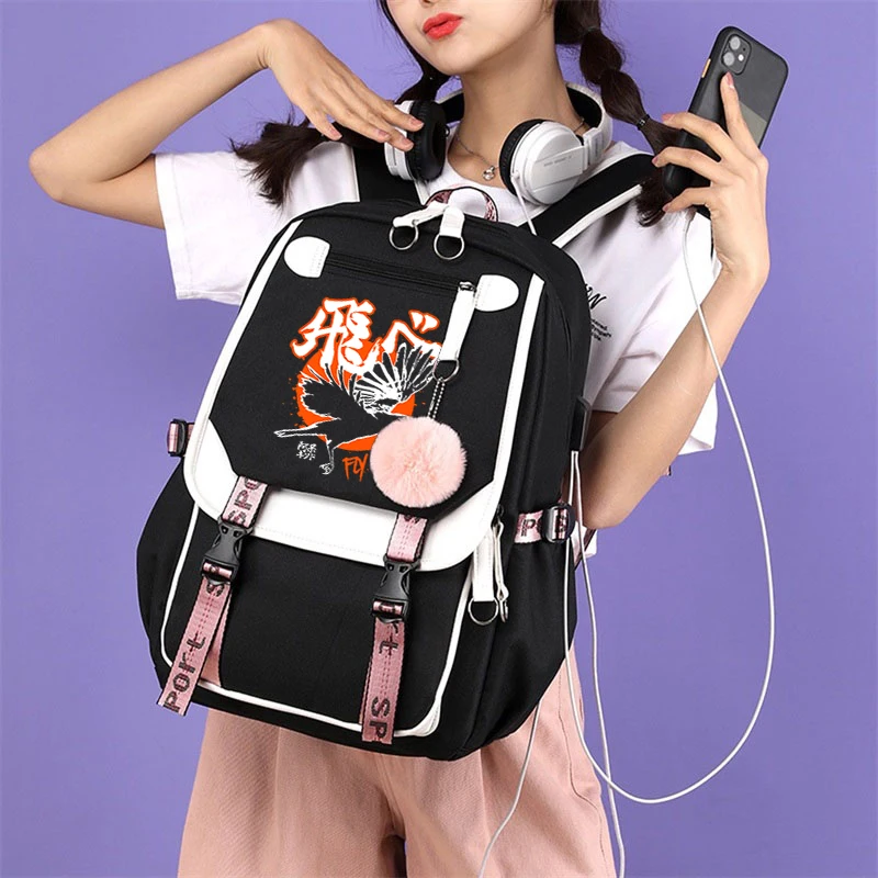 

Haikyu Anime USB backpacks Teenagers Student Schoolbags Women Men Haikyu Laptop Travel Backpack Boy Girl Kids School Book Bags