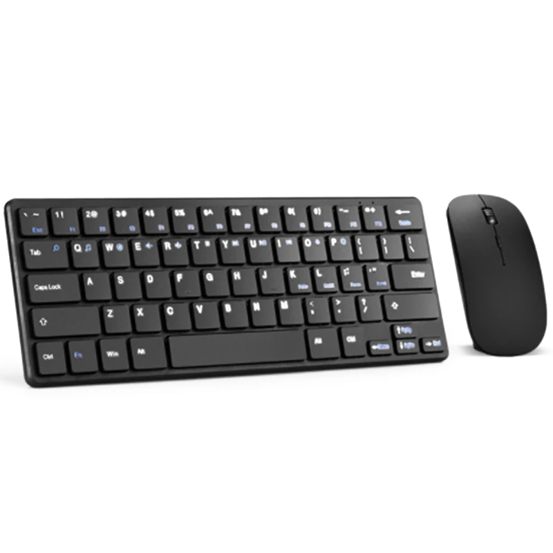 Wireless Keyboard And Mouse Combo Small And Quiet Chocolate Key 2.4Ghz 64-Key Wireless Keyboard And Mouse Combo(Black)