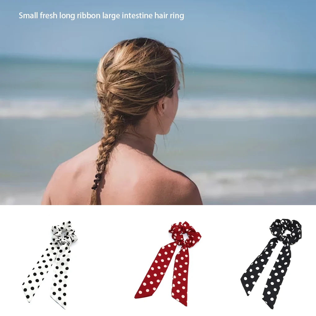 

Модная женская искусственная лента для волос из полиэстера-легко выбираются в толпе, простые в винтажном стиле, черная круглая лента для волос 142C в горошек
