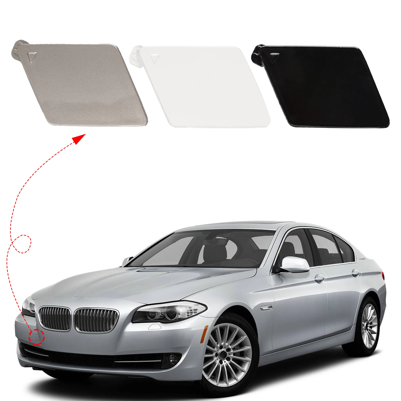 

Front Bumper Tow Hook Cover Towing Eye Cap For BMW 5-Series F10 F18 528i 535i 550i Sedan 2011-2013 51117246868 Car Accessories