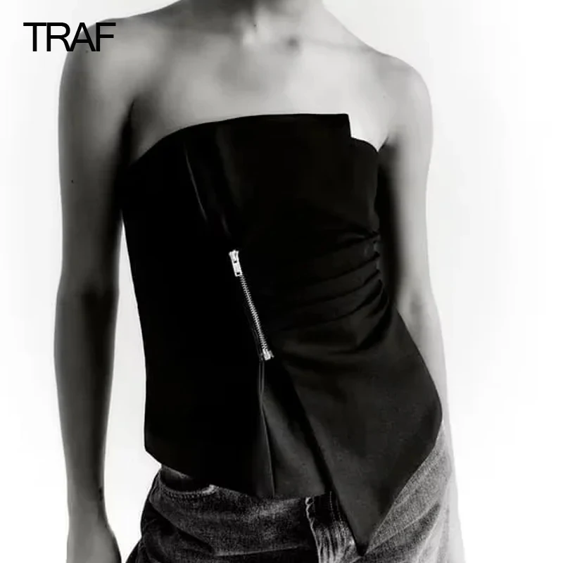 

Женский Асимметричный корсет на молнии, с открытыми плечами