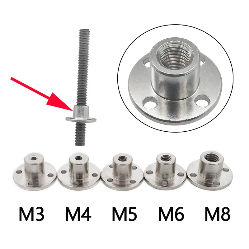 

M3 M4 M5 M6 M8 Flange Coupling Nut Inner Diameter 3MM 4MM 5MM 6MM 8MM Is Suitable For The Threaded Shaft Of The Motor