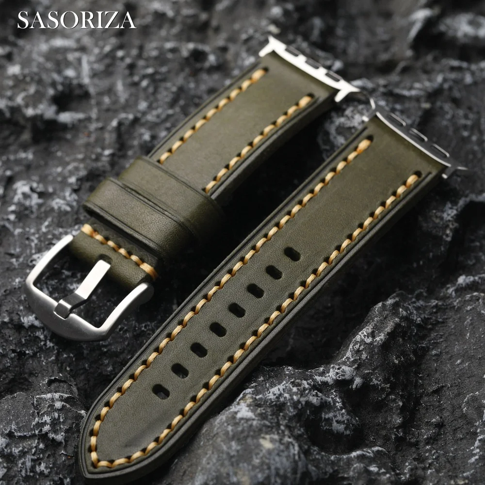 

Vintage genuine leather watch band for Apple Watch 1/2/3/4/5/6/7/8/SE/SE2/Ultra 38mm 40mm 41mm 42mm 44mm 45mm 49mm watch strap