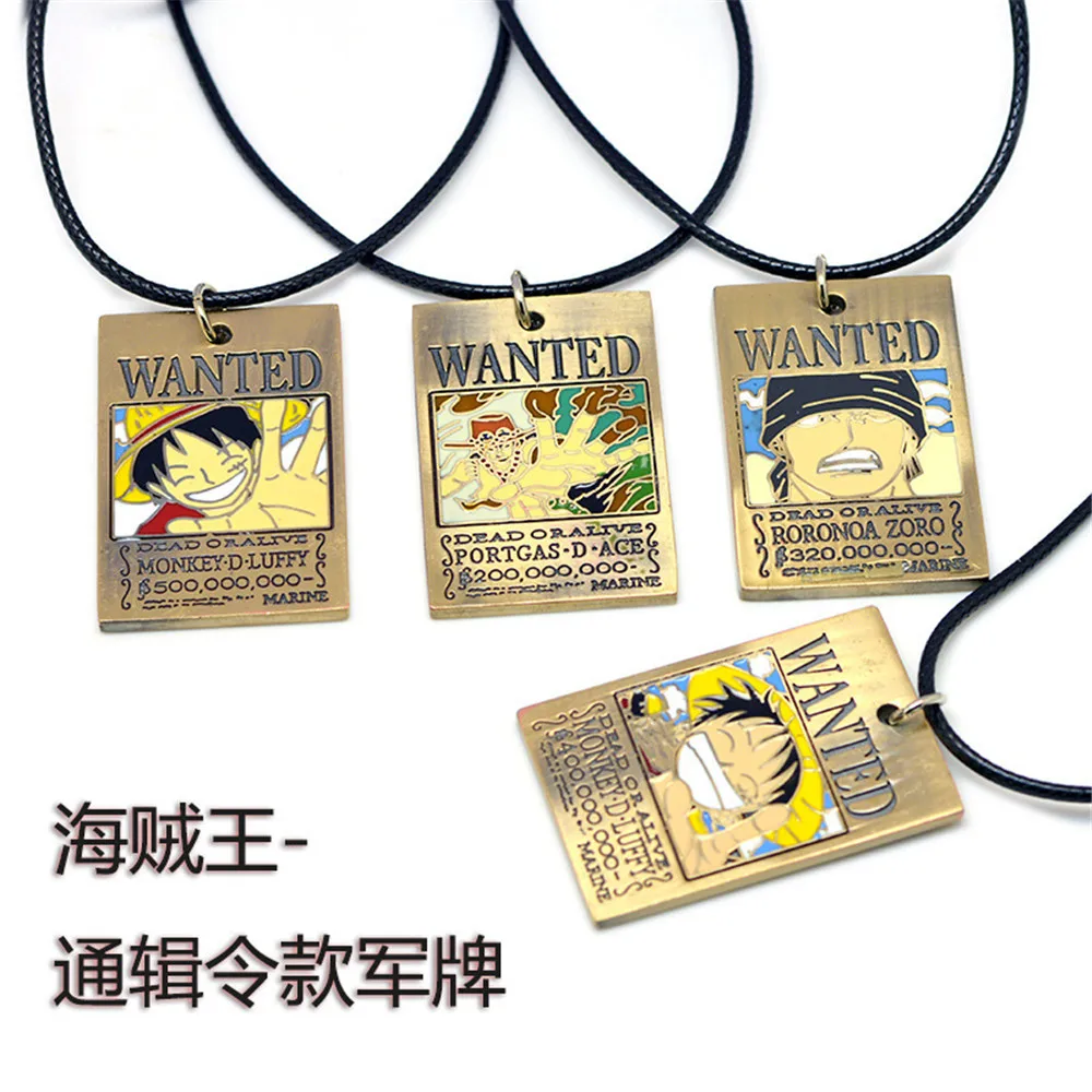

Anime One Piece Necklaces Luffy Roronoa Zoro Ace Chopper Necklace Pendants Figure Cosplay Accessories Toys Gift