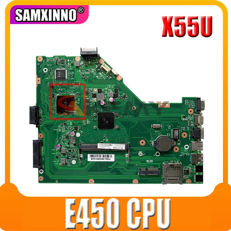 

Akemy X55U mainboard For ASUS X55U X55 Laptop Motherboard 100% Test OK E450 CPU