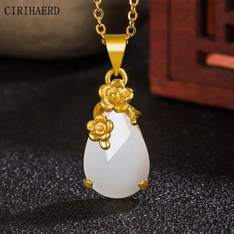 

Retro Woman Y2k Imitation Natural Stone Gemstone Pendant Women's Accessories DIY Jewelry Findings Components Necklace Pendants