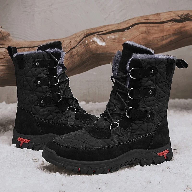Winter For Men's Snow Boots Plush Thicken Warm Outdoor Walking Men Cotton Shoe Blue Light Male Зимние Сапоги |