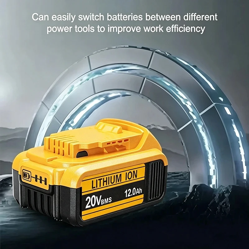 Фото Аккумулятор 20В для DeWalt 6Ач/3Ач, заменяемый, для электроинструментов DCD887, DCD805, DCF860, Dcd796, DCG406, DCF880, DCF512, DCD805. №3