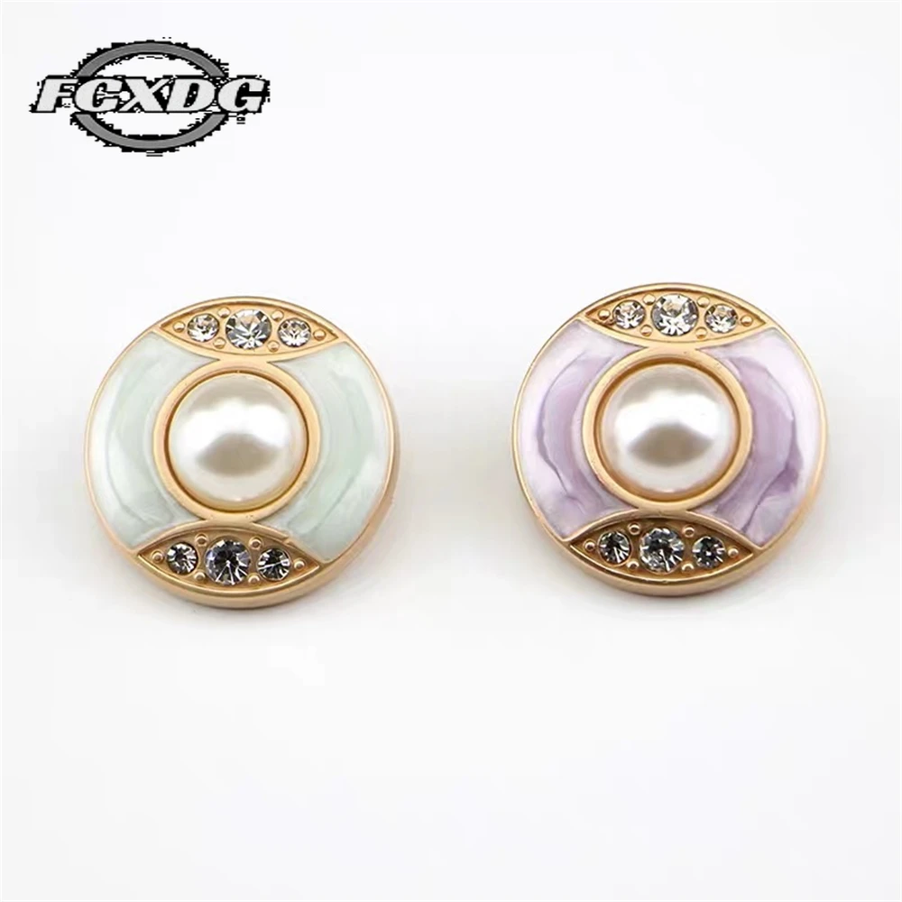 

FCXDG Beautiful Rhinestone Buttons for Clothing DIY Sewing Supplies Luxury Coat Buttons Cardigan Jacket Decoration Pearl Buttons