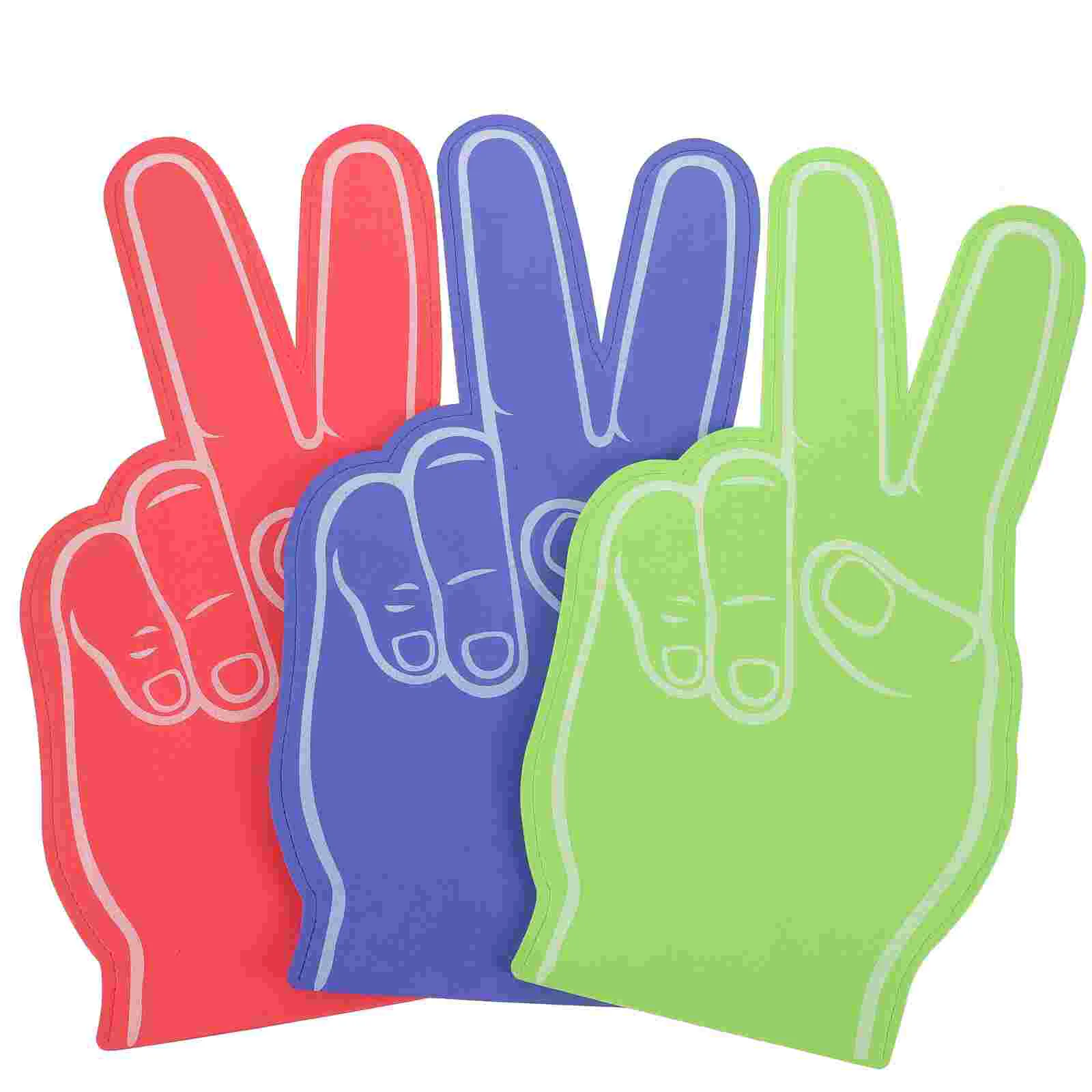 

3 Pcs Cheer Finger Sports Cheering Toys Kids Bulk Cheerleading Props Party Protable Fan Cheerleader Girls Blank Foam Hand