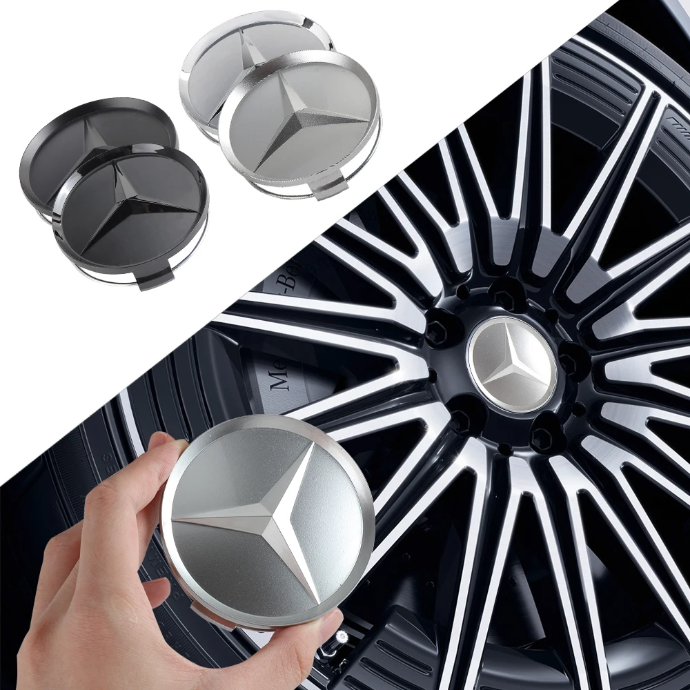 4 шт. 75 мм автомобильный Стайлинг центральная крышка ступицы значок для Mercedes Benz E C