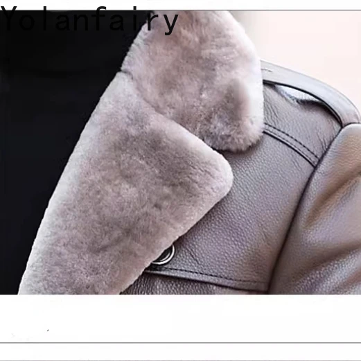 Мужская кожаная куртка YOLANFAIRY из воловьей кожи роскошное зимнее пальто для мужчин