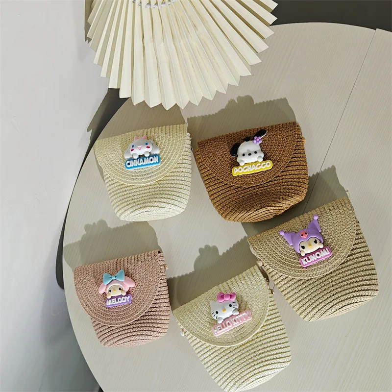 

Sanrio Girly Heart Hellokitty Kuromi Kawaii Anime Handmade Mini Purse Cute Cartoon Cinnamoroll Crossbody Bag Lovely Girls Toys