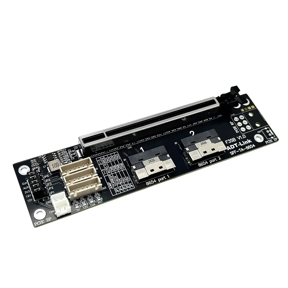 Фото PCIe 4.0 x16 SlimSAS SFF 8654 8i Видеокарта Разделенная карта SFF-8654/8611 Кабельная плата GEN4 PCI-E X16 — X8 X8 Расширение раздвоенного расширения №4
