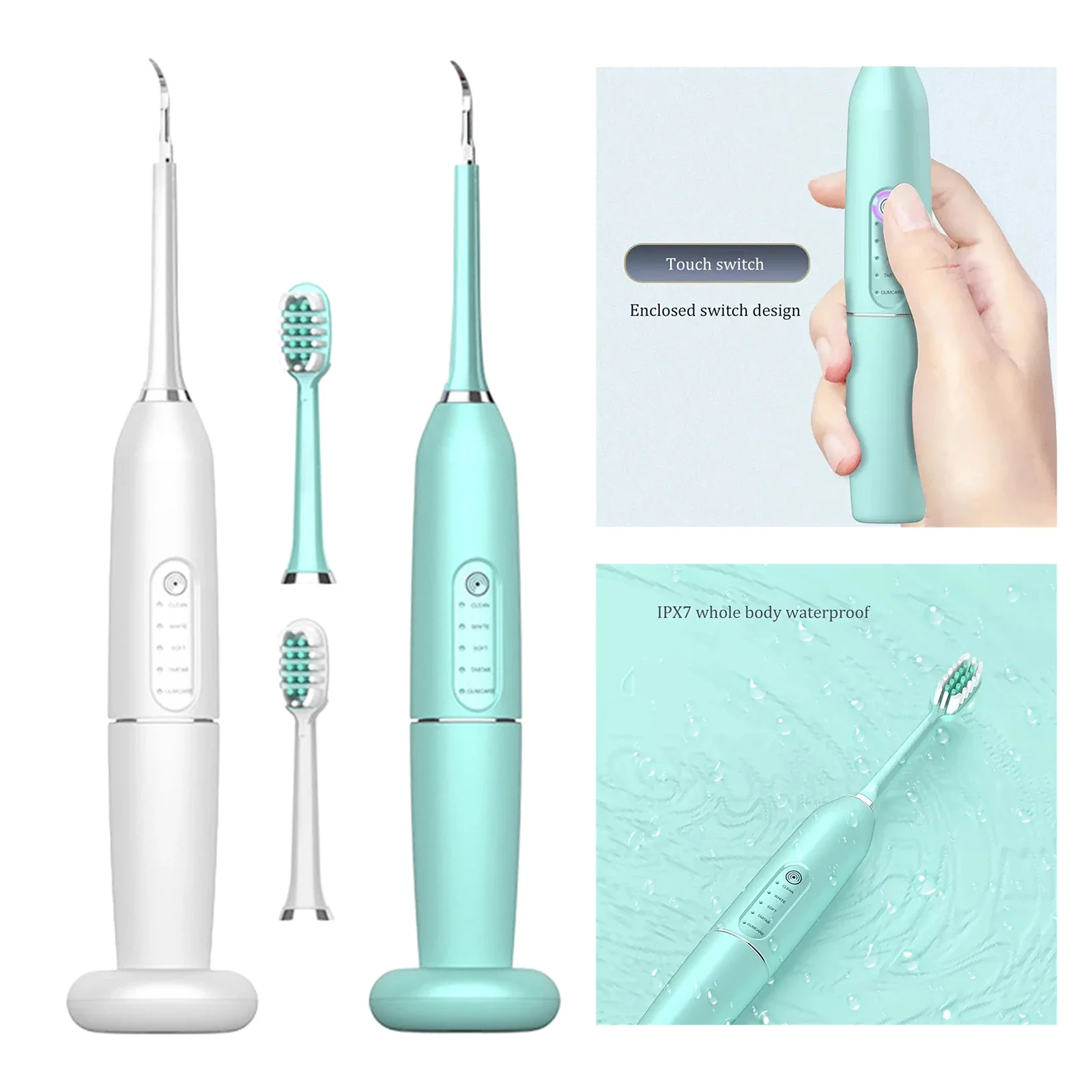 Electric Toothbrush Powerful Sonic Cleaning Portable Rechargeable Ultrasonic Scaler Cleaner Dental Cleaning Tools enlarge