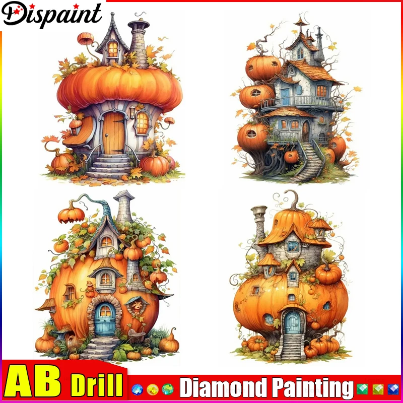 wanie AB kwadratowe/okrągłe wiertło 5D obraz diamentowy DIY &quotHouse Pumpkin&quot haft Cross Stitch pełny wystrój ze strasu