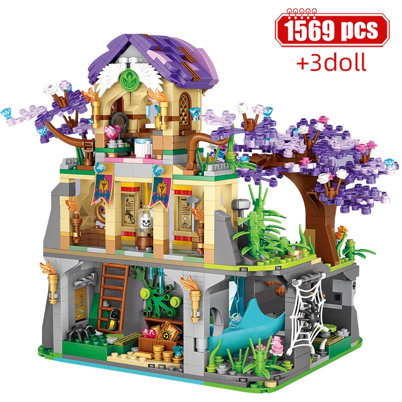 

1569pcs City Street View Mini Cherry Blossom Tree House Building Blocks Sakura Magic Architecture Figures Bricks Toys for Kids