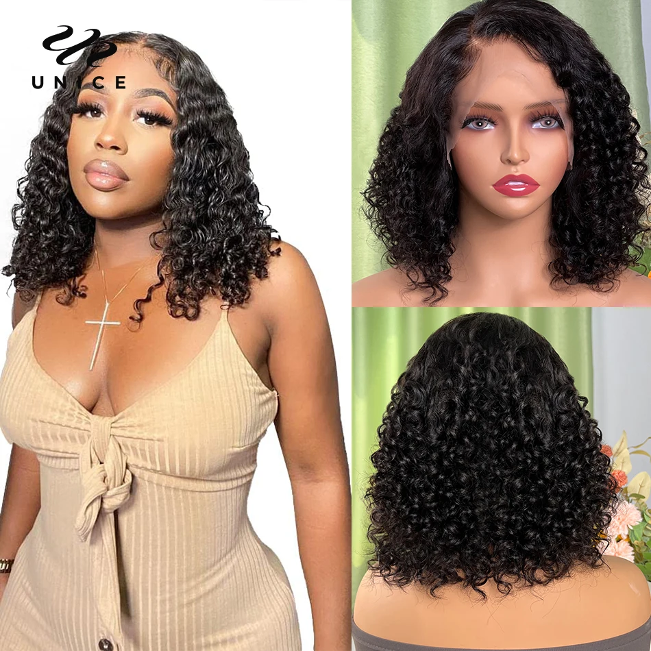 

Unice Hair Short Bob Deep Wave 13x4 Lace Front Wig 150% Density Pre-plucked Natural Hairline Virgin Human Hair Wigs