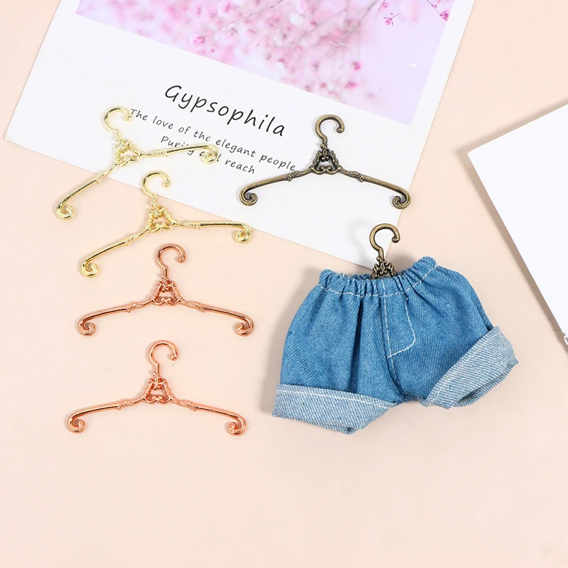 1/12 Dollhouse Metal Hangers Clothes Support Hanger Dollhouse Furniture 1/12 1/4 OB11 BJD Lol Blyth Accessories Play House Toys