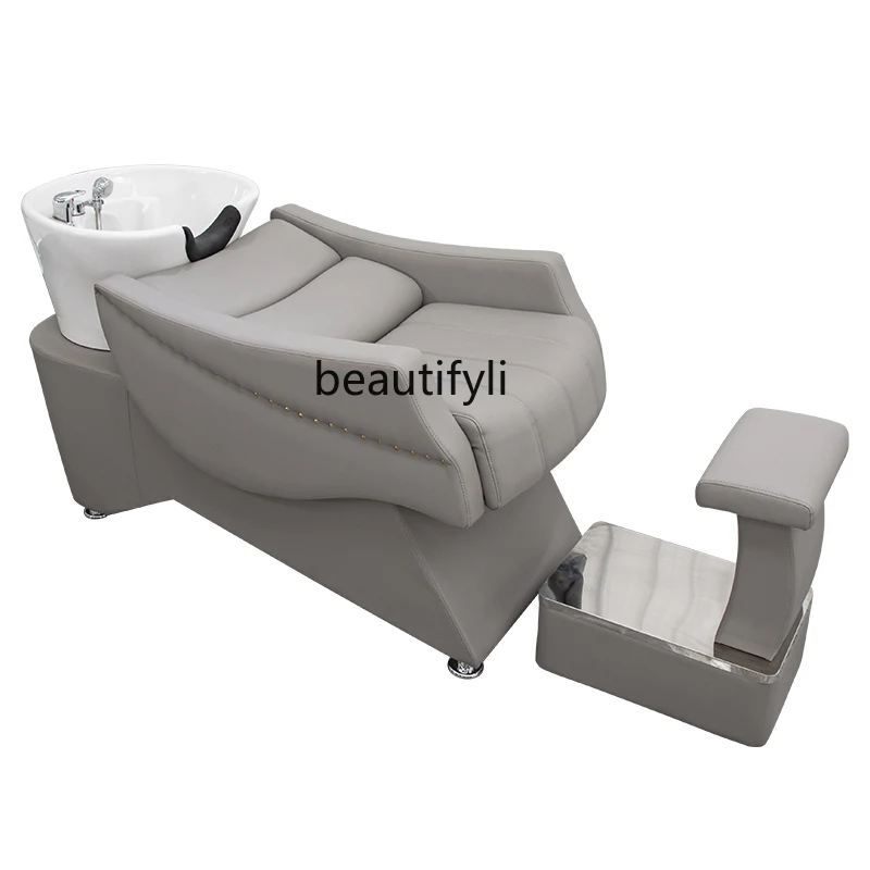 

Shampoo Chair Barber Shop Hair Salon Hairdressing Belt Water Heater Massage Half Lying Dedicated Flushing Bed