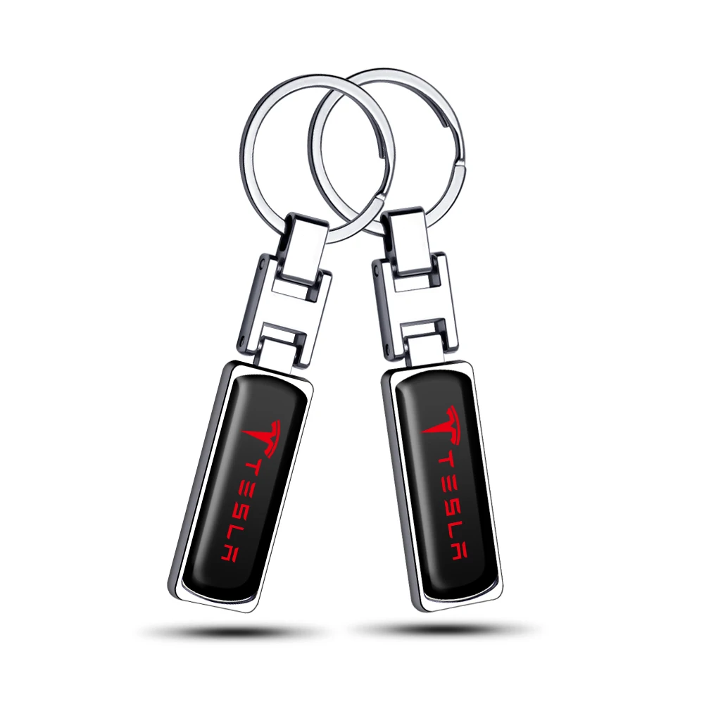

Metal Car Badges Keychain Key Chain Rings Keyring Auto Accessories For Tesla Model 3 Y S X Roadster Invader Coil Mod WYE K80