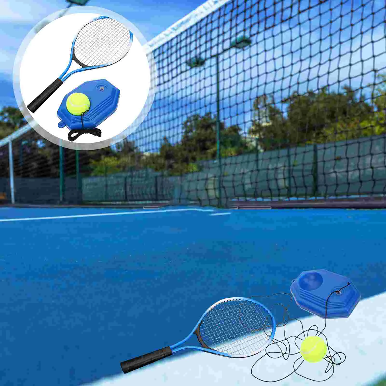 

Tennis Trainer Rebound Ball with String Tennis Practice Rebounder Equipment Exerciser Badminton solo