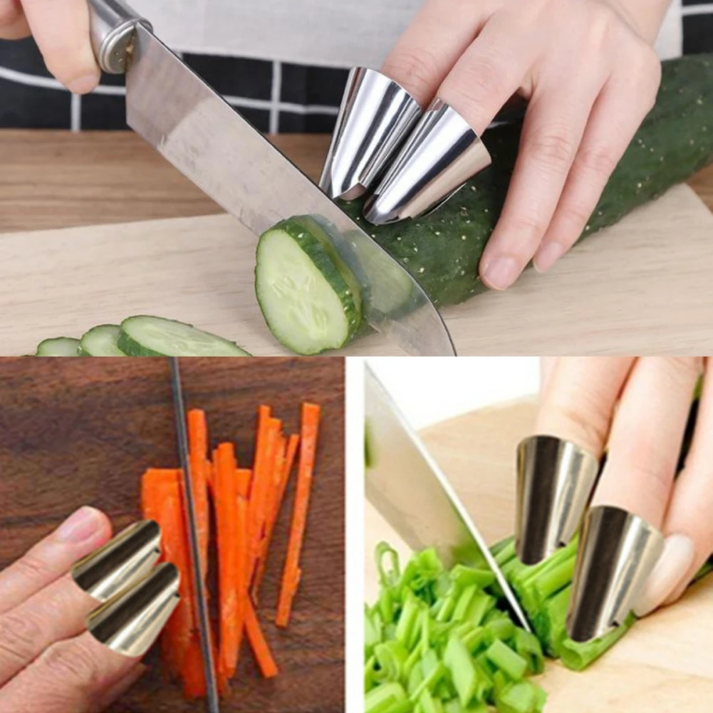 

Защита для пальцев из нержавеющей стали, защита для пальцев от порезов, безопасная защита для руки от овощей, кухонные аксессуары