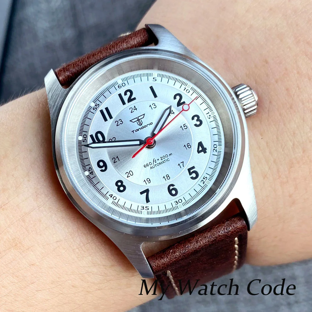 Lady 36mm Pilot Watch 20Bar Luminous Waterproof nh35a Mechnical Watch for Men Silver Mitary Vintage Male Wristwatch Sport enlarge