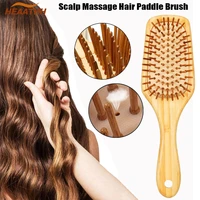 natural wooden bamboo hair combs hairbrush for reduce frizz massage scalp for straight curly wavy dry wet thick or fine hair