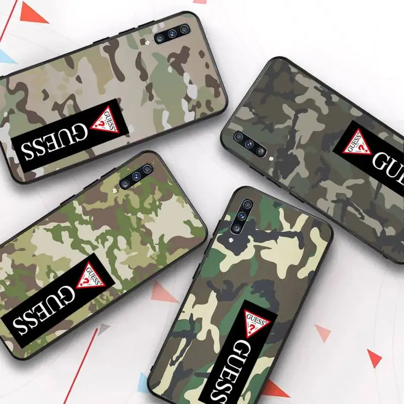 

Luxury Guess Army Green Camouflage Phone Case for Samsung Galaxy A51 30s a71 A21s A70 10 A30 Capa