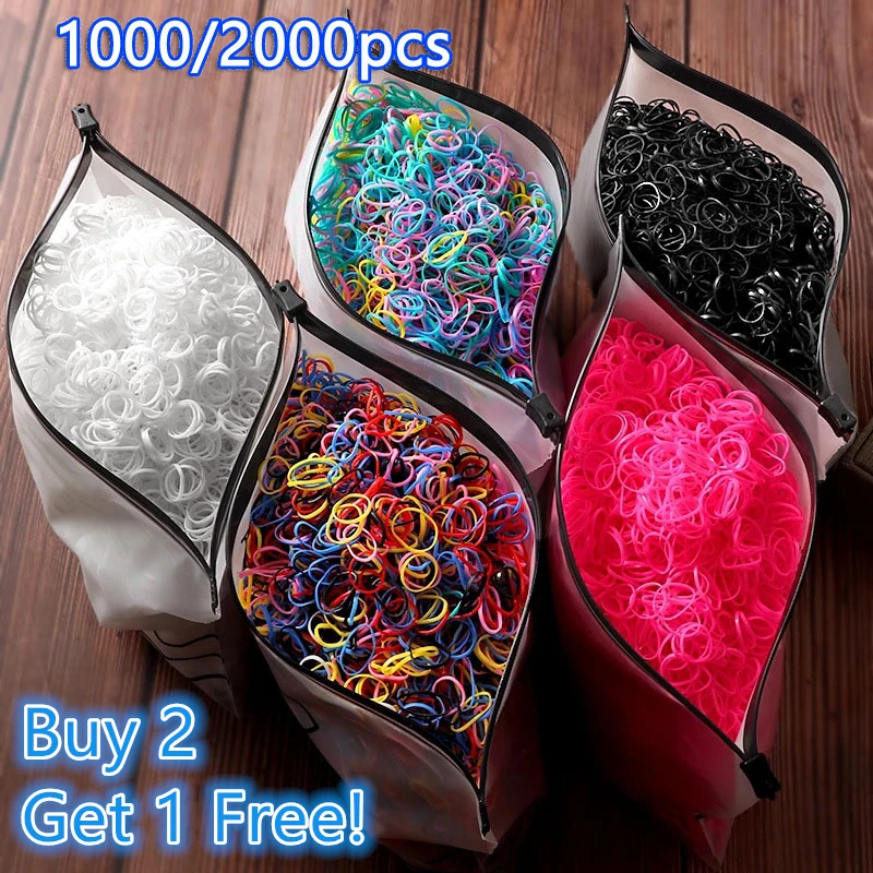 

1000/2000Pcs Hair Accessories Band Baby Bandeau Cheveux Scrunchies Tiara Disposable Rubber Band Girl Colorful Small Gratis Envio